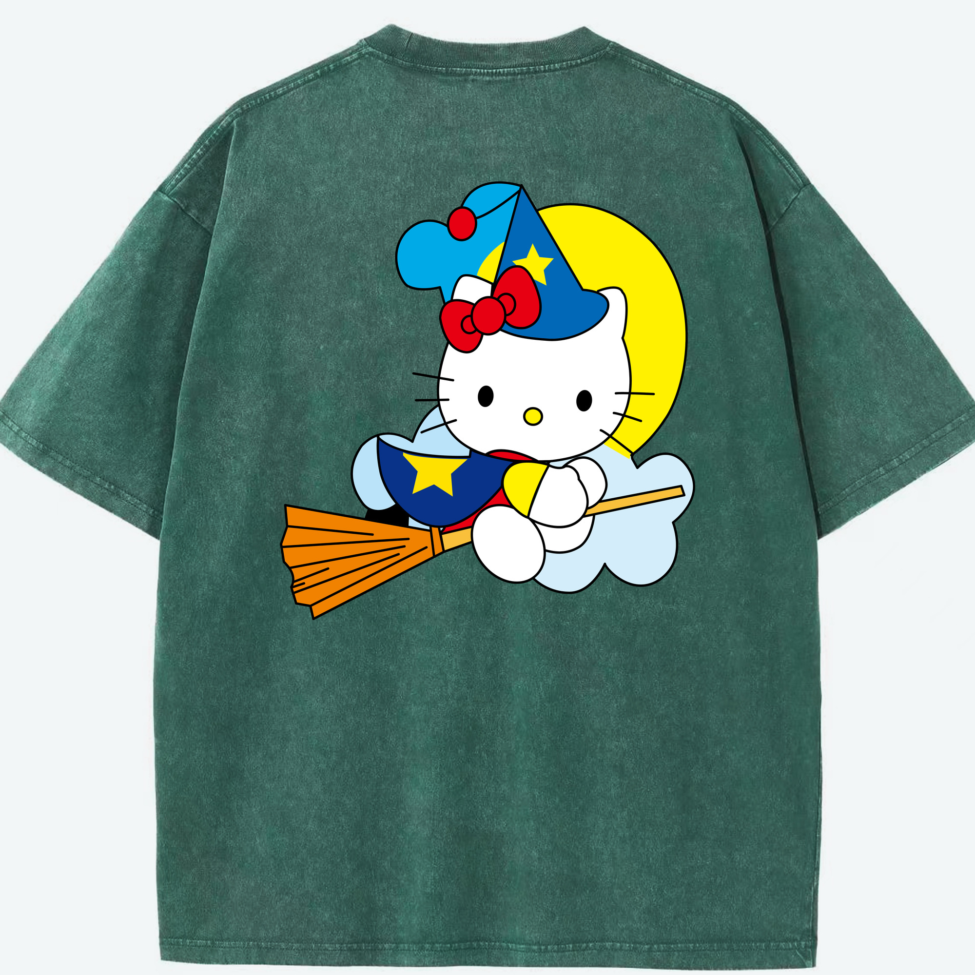（画像用） Hello Kitty ハローキティ 綿100% ヴィンテージ風 半袖Tシャツ（背面プリント）